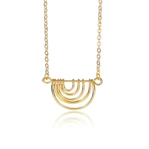 COPY - Gold multi layered half circle pendant necklace - Picture 5 of 5